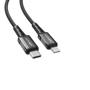 C1-01 USB-C to Lightning aluminum alloy charging data cable,black