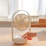 OKFF01W- Beige Outdoor Fan + LED Light with Remote Controll