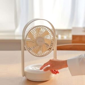 OKFF01W- Beige Outdoor Fan + LED Light with Remote Controll