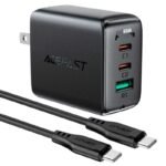 A15 PD65W(USB-C+USB-C+USB-A) 3-port charger set,black